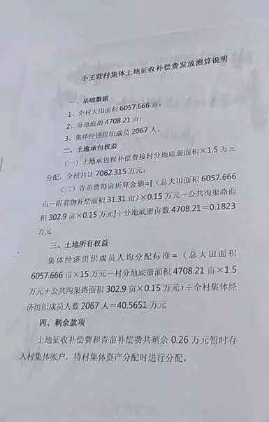 雄安各征迁村公告：村集体经济组织成员征迁补偿款份额公示