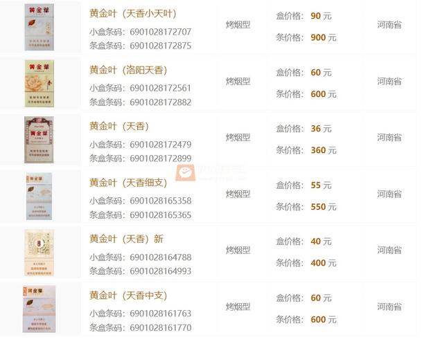 黄金叶(天香)价格口感揭秘！